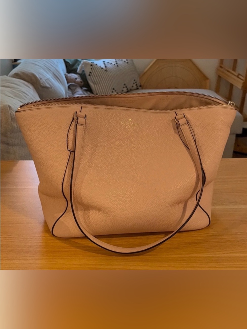 Kate Spade Set! New York Blush Pink Pebbled Leather Tote Bag and pouch